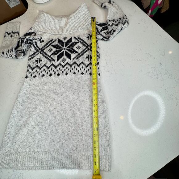 Abercrombie & Fitch Small Fair Isle Grey Cowl Sweater Dress - Picture 9 of 14